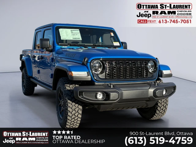 2026 Jeep Gladiator Willys | CARPLAY, modrá, 1 km, dovoz Kanada — foto 1 z 5 2026 Jeep Gladiator Willys | CARPLAY, modrá, 1 km, dovoz Kanada — foto 1 z 5