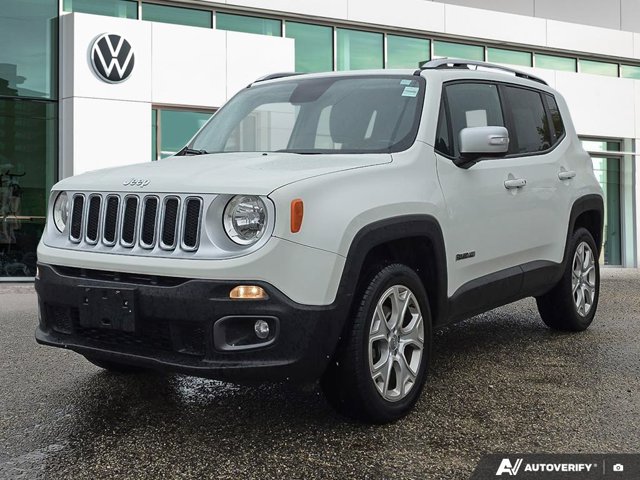 2017 Jeep Renegade Limited | CLEAN CARFAX | 4WD | LEATHER SEATS | HEATED SEATS, biela, 113 793 km, dovoz Kanada — foto 1